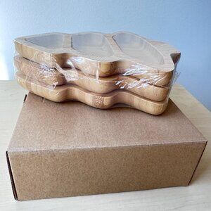 🎄 Eco-Friendly Bamboo Christmas Tree Serving Bowls – Set of 3 | New | Unopened